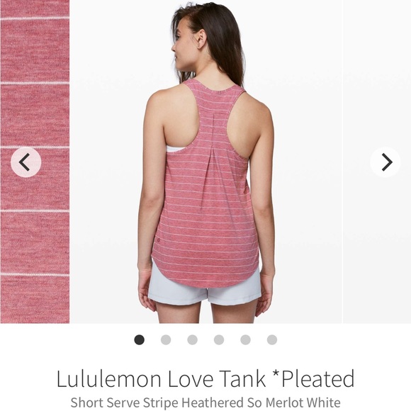lululemon athletica Tops - Lululemon Love Tank *Pleated in Short Serve Stripe Heathered So Merlot White
